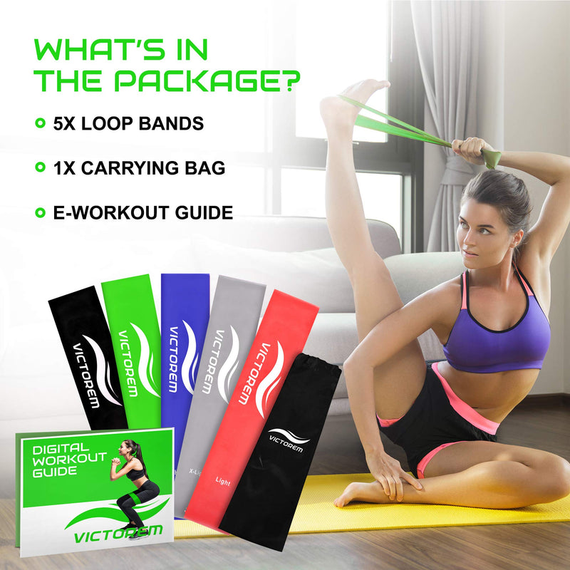 VICTOREM Mini Loop Widerstand Bands Übung, körperliche Fitness, Home Training Training Set CrossFit, Übung, Fitness, Stretching, Mobilität