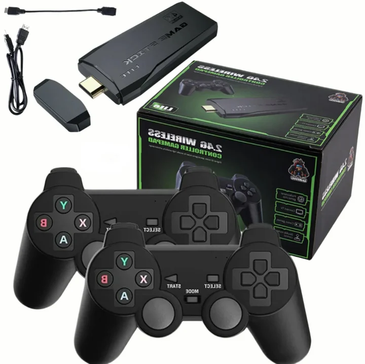 Rebolet | HDMI 4K TV Spielstick Konsole | 64GB mit über 20.000 Retro-Spielen & 2 kabellosen Gamepads