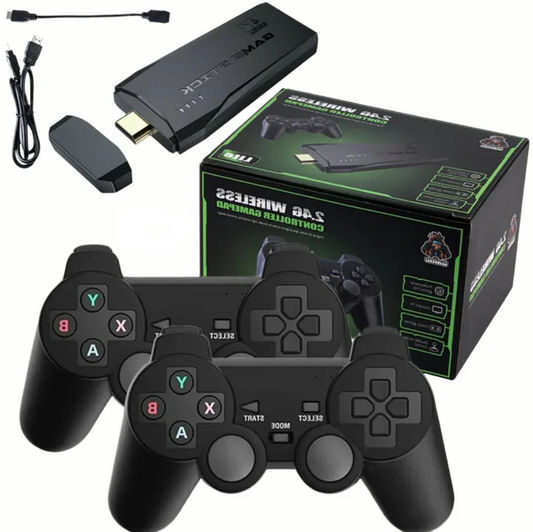Rebolet | HDMI 4K TV Spielstick Konsole | 64GB mit über 20.000 Retro-Spielen & 2 kabellosen Gamepads