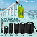 Nordlight Dry Bag 10L Wasserdichter Beutel - (Schwarz) Wasserdichter Packsack Mit Roll Top Verschluss Und Schultergurt | Schwimmen, Baden, Strand, Kanu, Stand Up Paddling, Tauchen