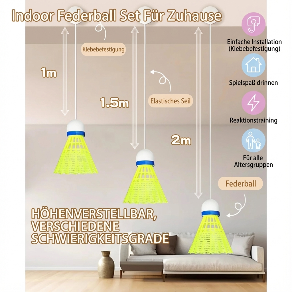 Rebolet | Indoor Federball Set für Zuhause