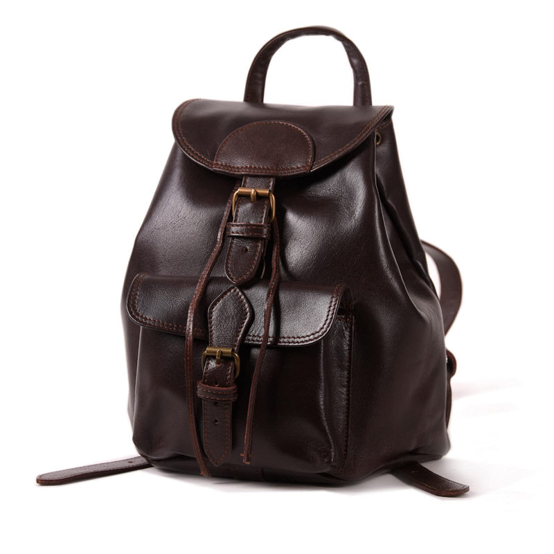 LEABAGS Leder Rucksack Damen & Herren I Echtleder Premium Daypack I Eleganter Backpack Frauen & Männer I Lederrucksack I Größe M I Vintage Cognac