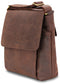 LEABAGS Leder Umhängetasche Herren & Damen I Messenger Bag mit Schultergurt I Schultertasche I Arbeitstasche I Tragetasche I Handtasche I Echtleder Tasche I Nature Dunkelbraun