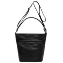 LEABAGS Leder Handtasche Damen I Premium Echtleder Shopper I Tote Bag I Damen Business Tasche I Tragetasche für Arbeit Uni Schule Freizeit oder Einkauf I Nappa Schwarz