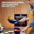 Uno Casa Wokpfanne aus Karbonstahl - 30.5 cm Antihaft Wok Pfanne mit Deckel und Flachem Boden - Wokpfanne Induktion für Innen- und Außen - Abnehmbarer Holzgriff im Lieferumfang Enthalten