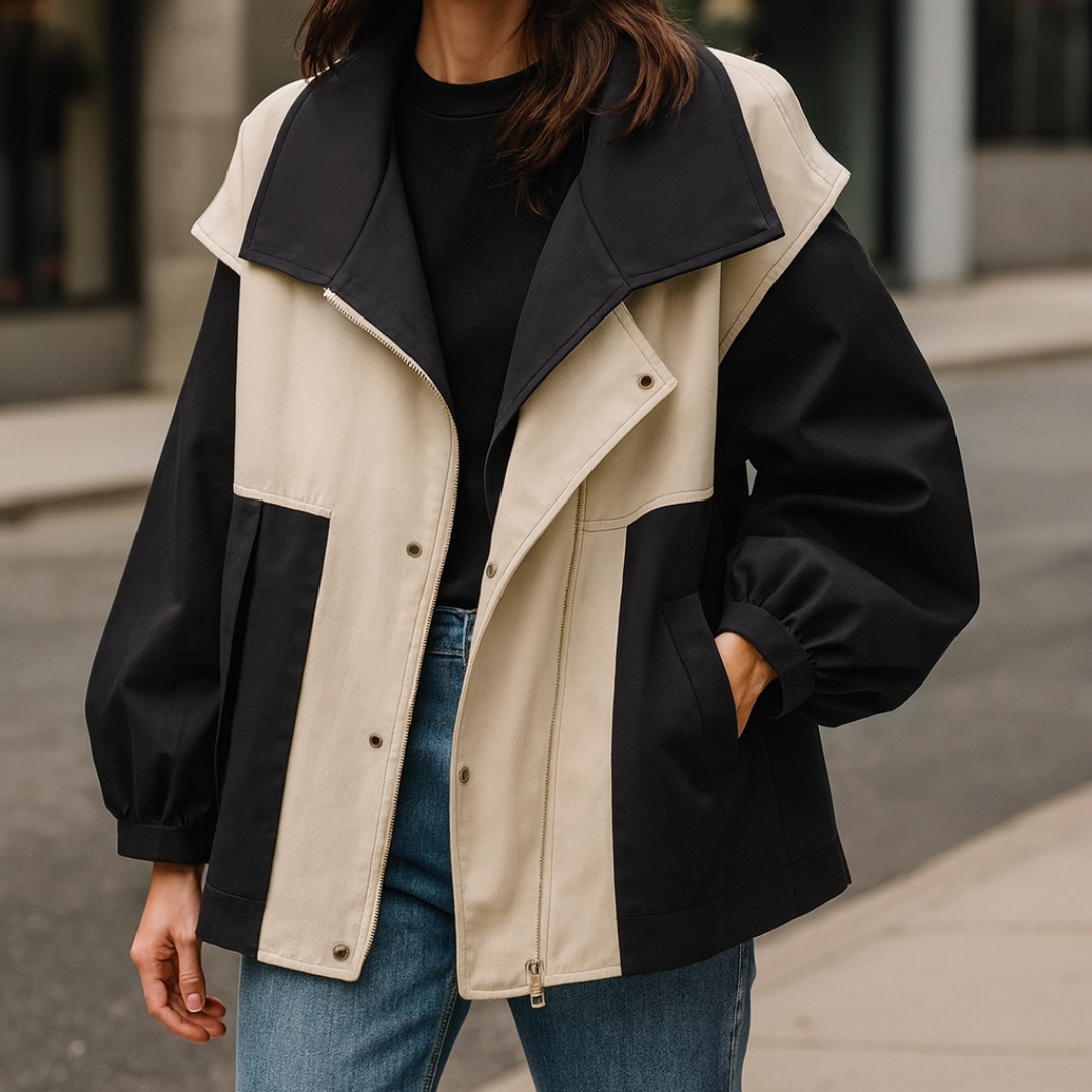Damen Übergangsjacke mit verstellbarer Taille & leichtem Design – NordBreeze Alva