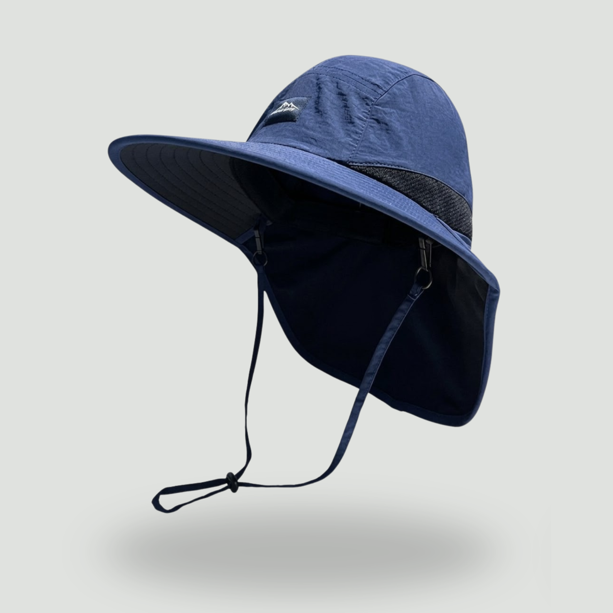 Packbarer Angelhut mit breiter Krempe – Sonnenhut mit Nackenschutz und Kinnriemen