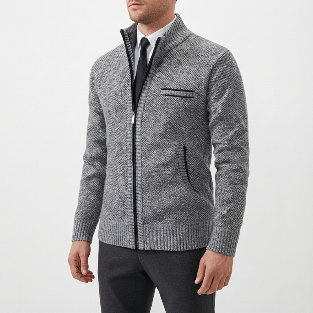 Herren Casual-Cardigan mit Reißverschluss
