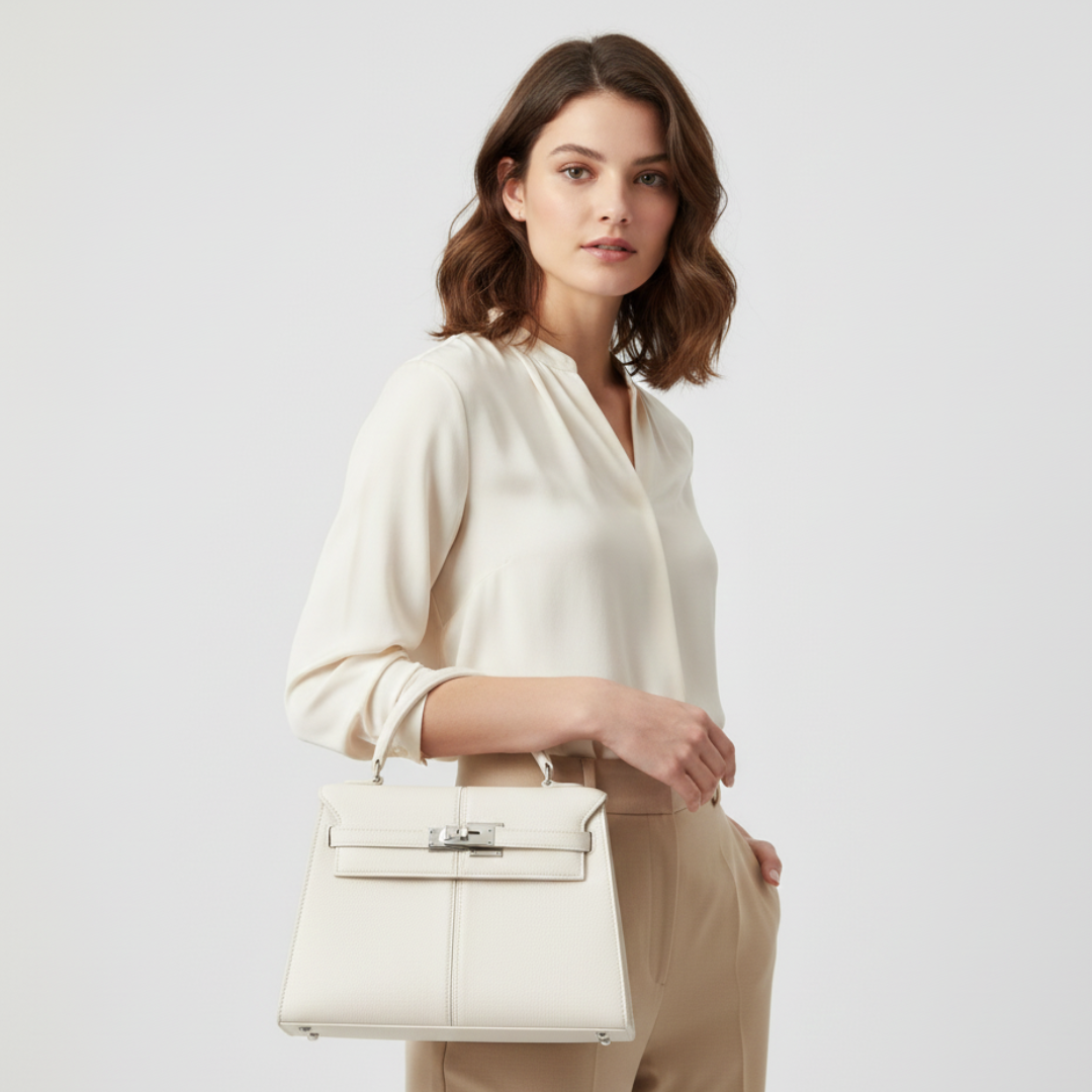 Große quadratische Handtasche mit Tragegriff