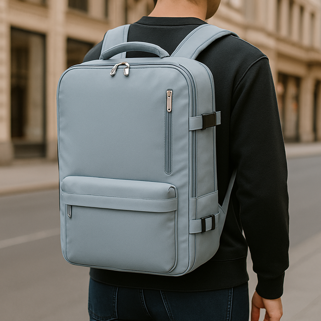 Reisetaschen Rucksack wasserabweisend mit USB-Anschluss & Diebstahlschutz – SafeTrip Pack