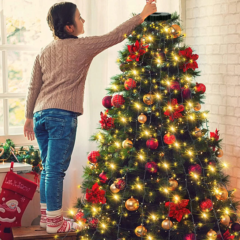 Rebolet | Weihnachtsbaum Wasserfalllichter mit Ring