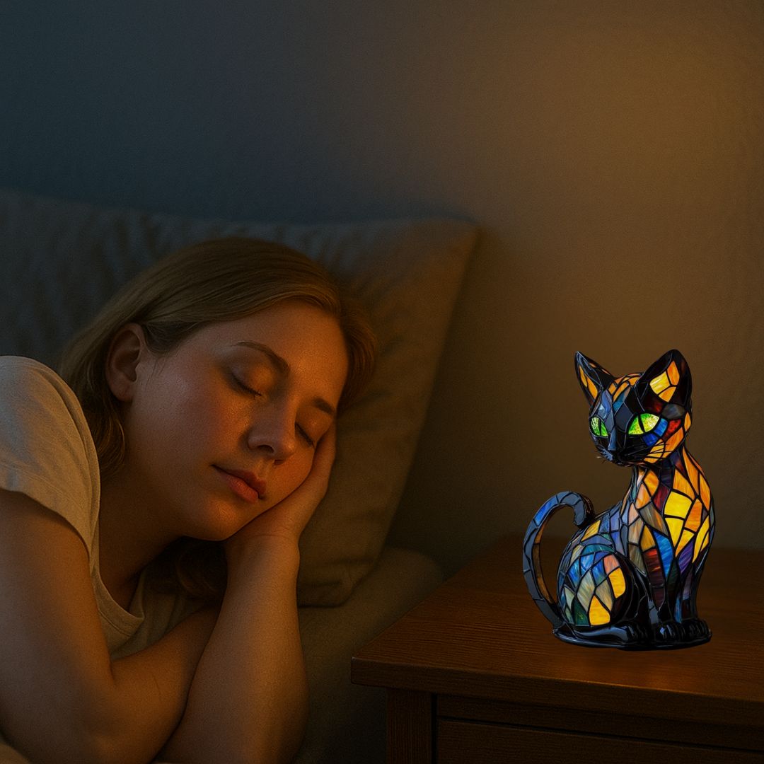 Rebolet | Leuchtkatze – handgefertigte Lampe, die Herzen erstrahlen lässt