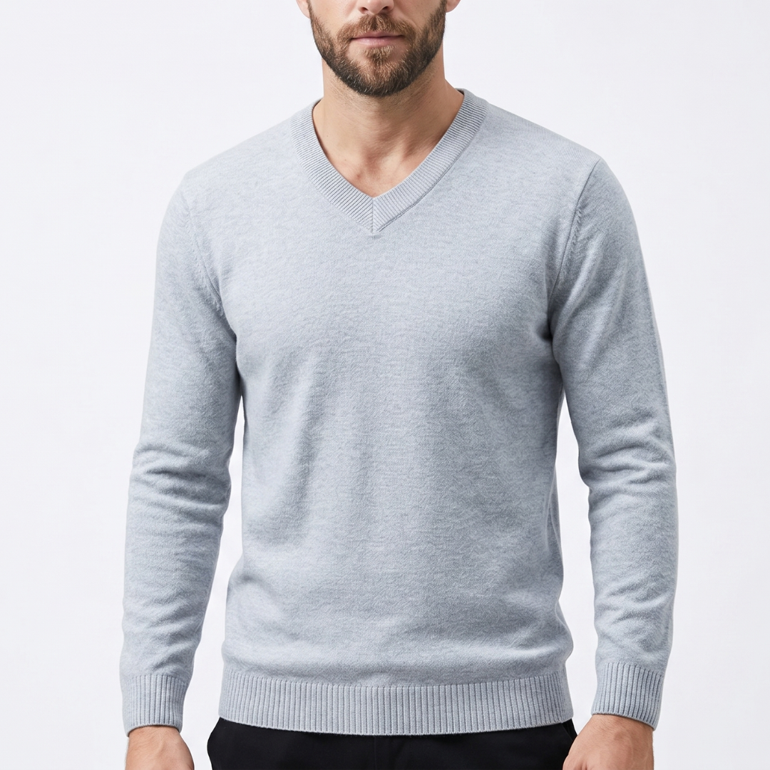 V-Ausschnitt-Pullover