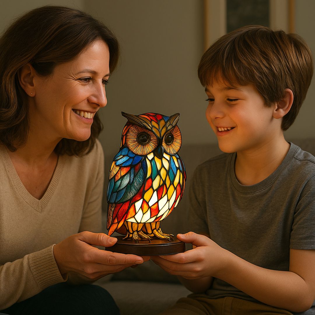 LeuchtEule – Handgefertigte Lampe, die Herzen und Räume erstrahlen lässt
