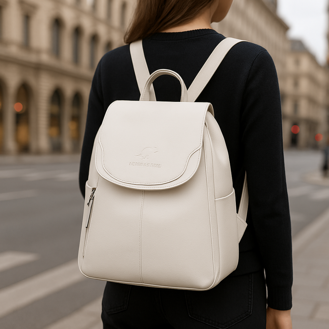 Veganem Leder Taschen Rucksack mit Anti-Diebstahl-Design für Damen – EleganceSafe Backpack