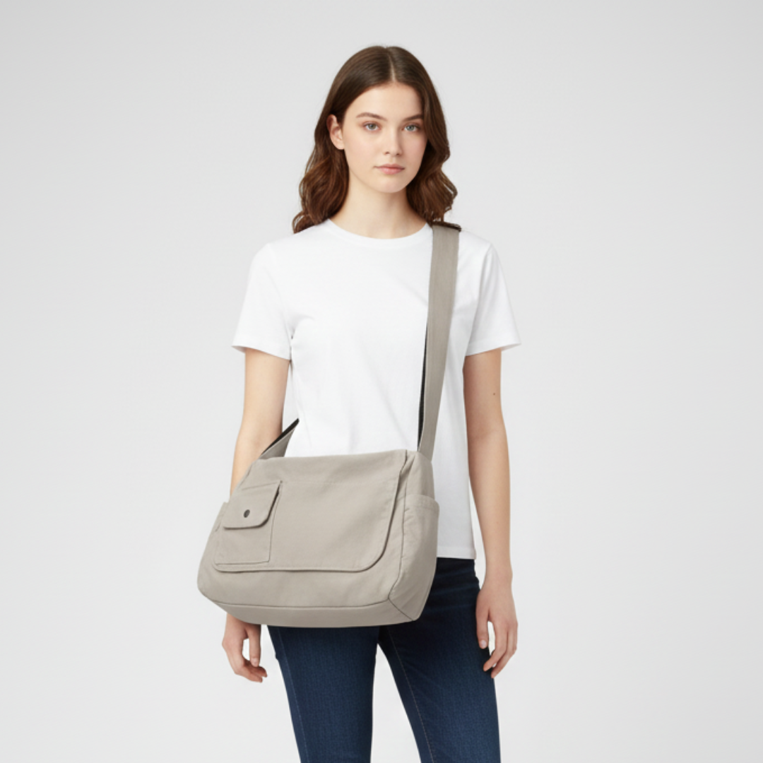 Große Canvas Messenger Tasche