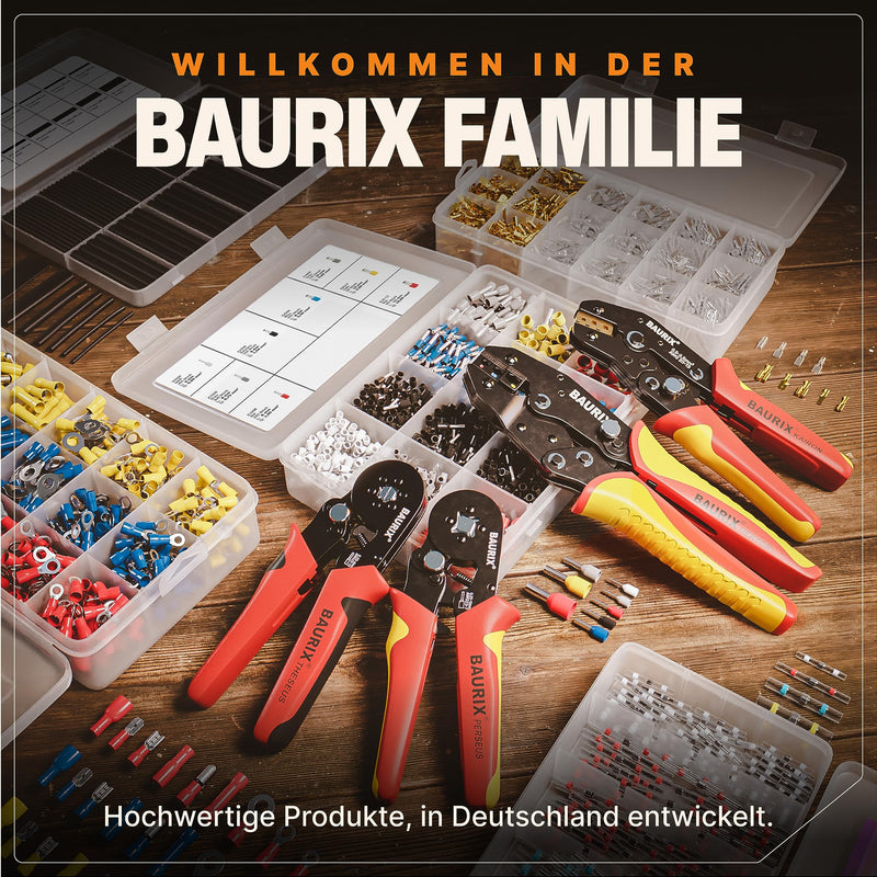 BAURIX® Schrumpfschlauch Set 180 Stück I 3:1 Schrumpfverhältnis I Schrumpfschlauch wasserdicht mit Heißkleber-Innenschicht I wasserfeste Versiegelung IP67 I Länge pro Isolierschlauch 88mm