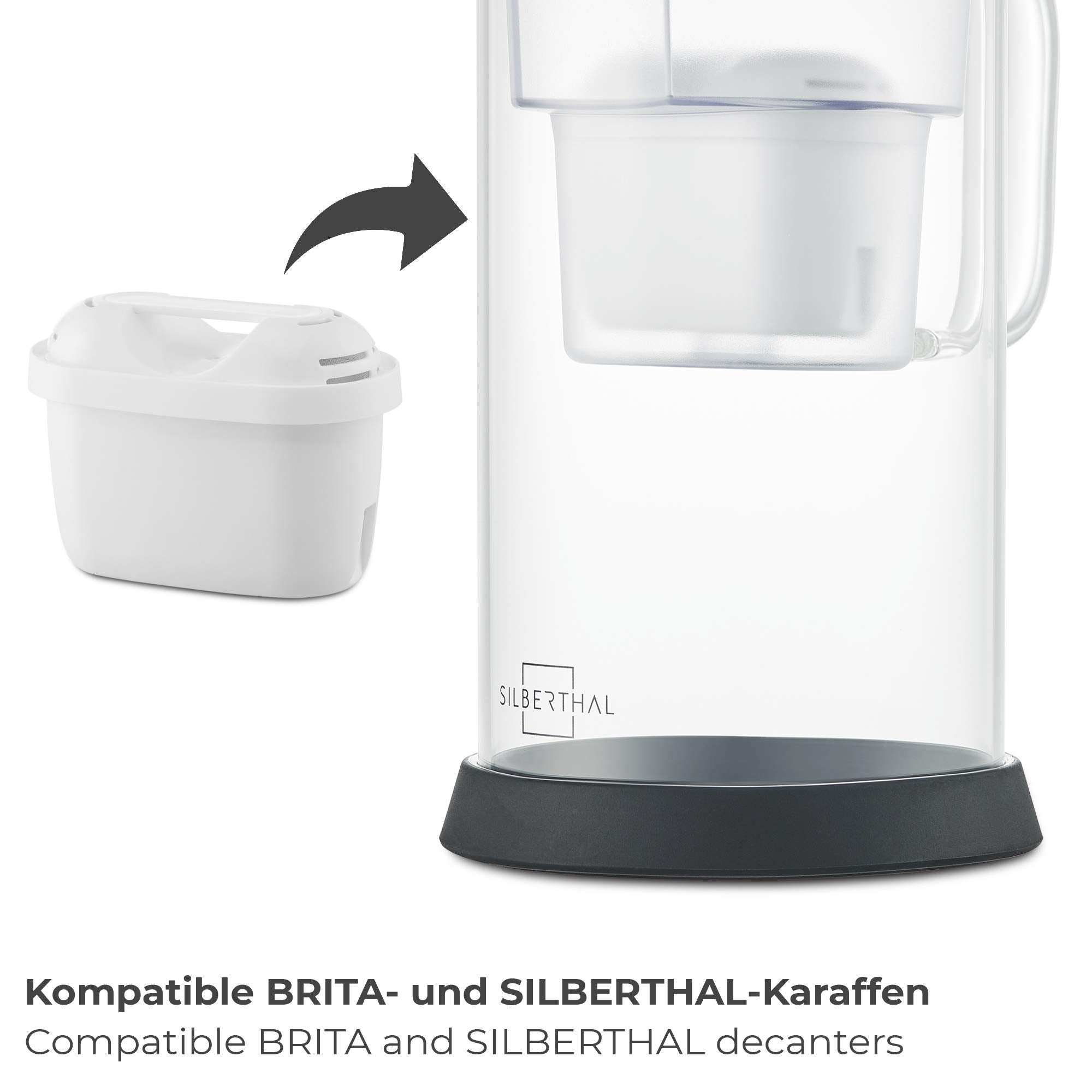 SILBERTHAL Wasserfilter Kartuschen - Reduziert Kalk, Chlor und Verunreinigungen - Filterkartuschen kompatibel mit Brita Maxtra und SILBERTHAL Filterkannen - 1er Pack