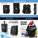 MIVELO - 3 in 1 Fahrradtasche - Rucksack - Schultertasche wasserdicht, inkl. Laptopfach, für Fahrrad Gepäckträger Aller Art, grau