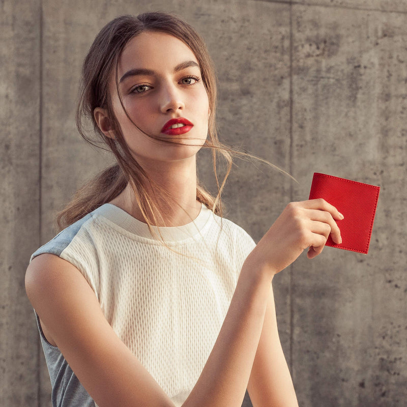 Baggizmo Geldbörse Unisex Smart Wallets Geldbeutel und Portmonee RFID geschützt für Männer und Frauen Kreditkartentaschen Brieftasche aus Europa (Cardinal Red)