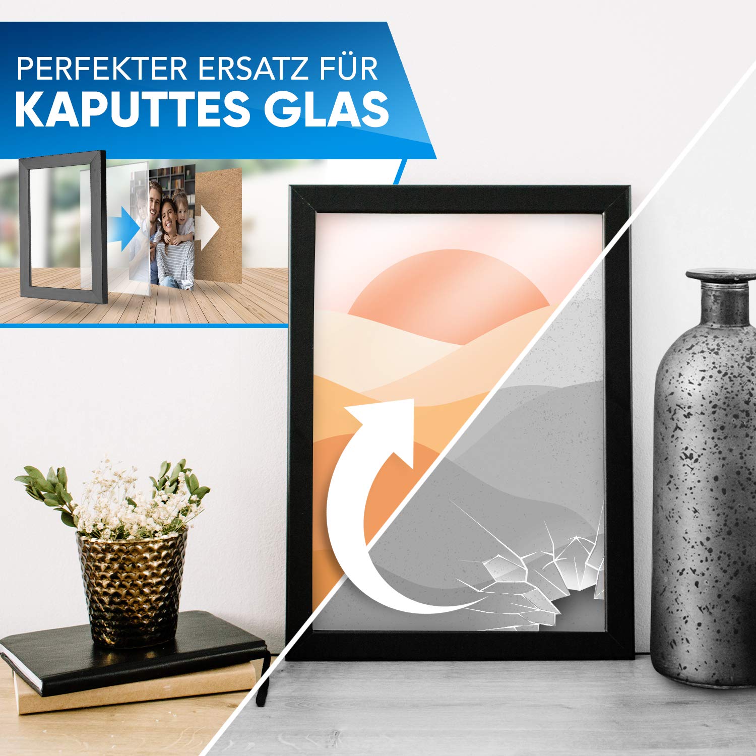 PEARWAY™ Profi Set ultra klare Acrylglas Platten [10er Set] I 13x18cm (5x7 Zoll) I transparente Acrylglas Platte I Glas zum Bemalen I Plexiglas 1mm I ideal für Modellbau oder Tischaufsteller