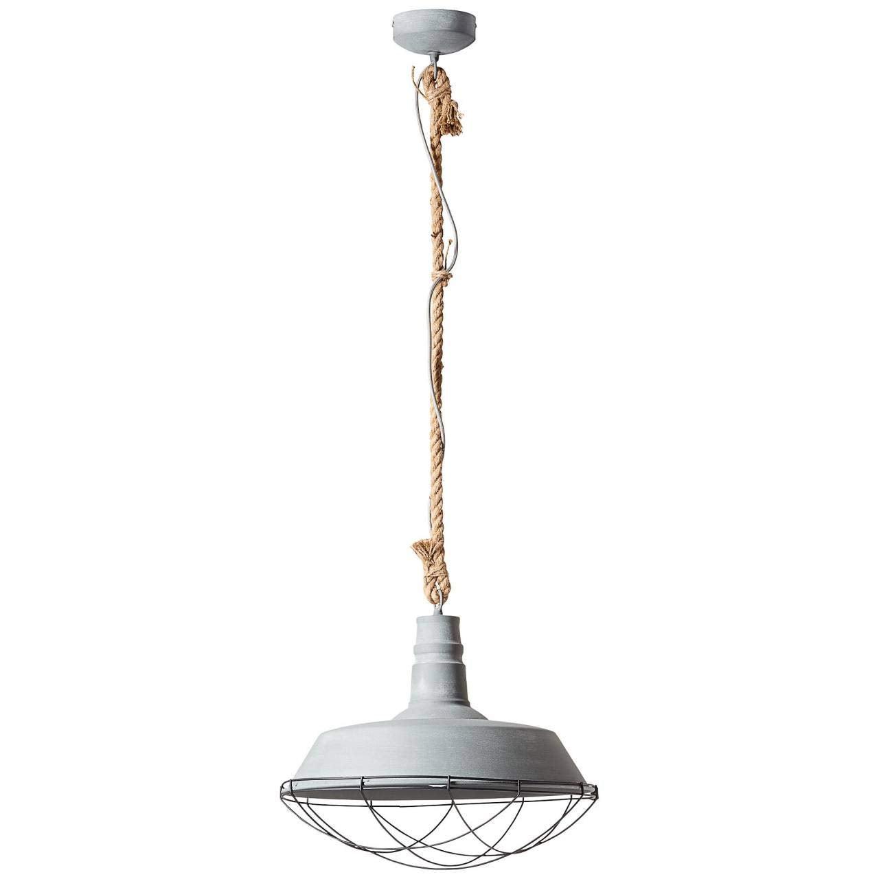 BRILLIANT Lampe Rope Pendelleuchte 47cm grau Beton | 1x A60, E27, 60W, geeignet für Normallampen (nicht enthalten) | Für LED-Leuchtmittel geeignet