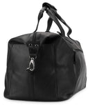 LEABAGS Dubai Reisetasche l Weekender l Reise Handgepäck l Bordgepäck l Kabinengröße l Cabin Size aus echtem Büffelleder l Vintage Look l Onyx Black l 49x25x27 cm