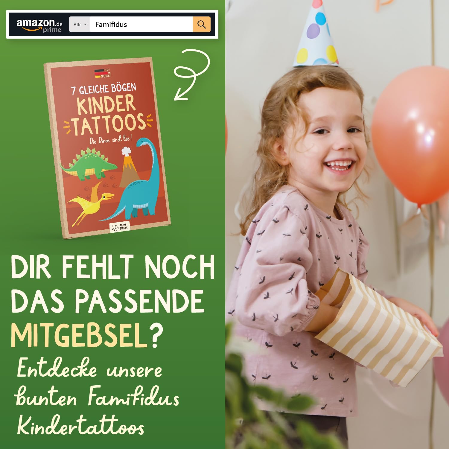 Famifidus 12x Einladungskarten Kindergeburtstag mit Kindertattoos I Einladungskarten Geburtstag in verschiedenen Motiven I Einladungskarten Kindergeburtstag Mädchen & Jungen (Einhörner)