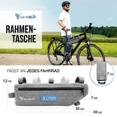 MIVELO Fahrradtasche Rahmen - Rahmentasche Fahrrad - 100% recyclebar und wasserdicht - Oberrohrtasche - 3L grau