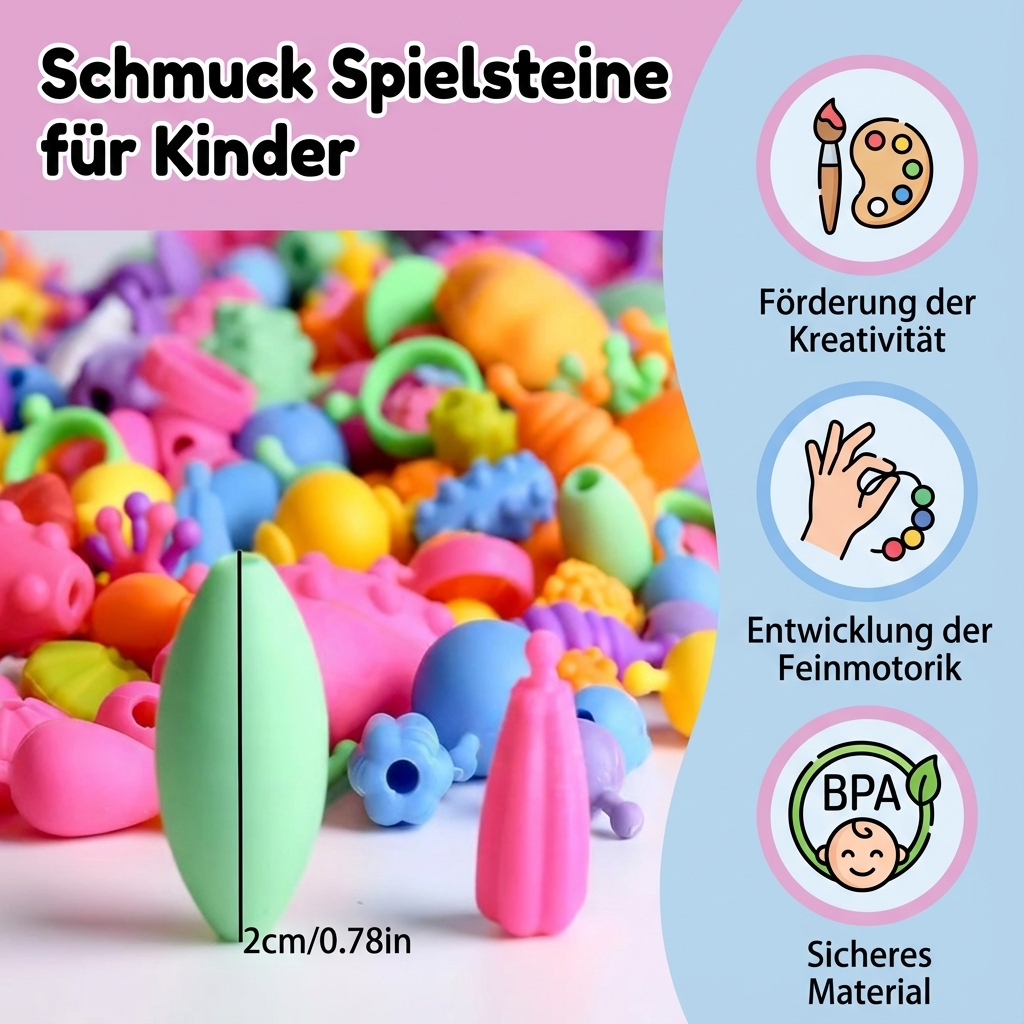 Rebolet | Kinder Schmuck Spielsteine Kreativ Set