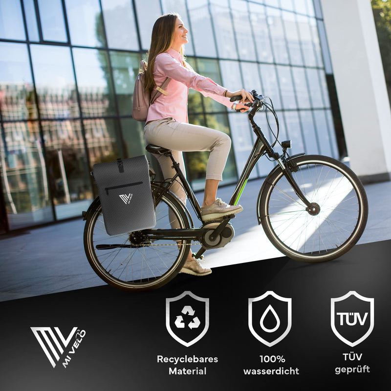 MIVELO Fahrradtasche für Gepäckträger - 3in1 Gepäckträgertasche Rucksack Umhängetasche - 100% wasserdicht und PVC-frei - mit herausnehmbarer Laptoptasche (Mint)