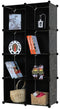 Kronenburg Regalsystem Badregal Steckregal Schrank Regal Kleiderschrank Garderobe - 112 x 112 x 37 cm - Schwarz Dekor