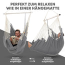 NearDistance® Hängesessel Basic, Hängestuhl Indoor Outdoor für Erwachsene & Kinder, mit Kissen (Light-Grey MIT Montageset)