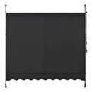 pro.tec Klemmmarkise Stem Markise ohne Bohren 250 x 120 x 220-309 cm Balkonmarkise mit Handkurbel Sonnenschutz Stahlgestell Schwarz