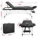 Yaheetech Mobile Massageliege 3 Zonen Massagebett Massagetisch 70cm Breit Höhenverstellbar Therapieliege Aluminium-Füßen mit Kopfstütze und Tragetasche bis 250kg belastbar