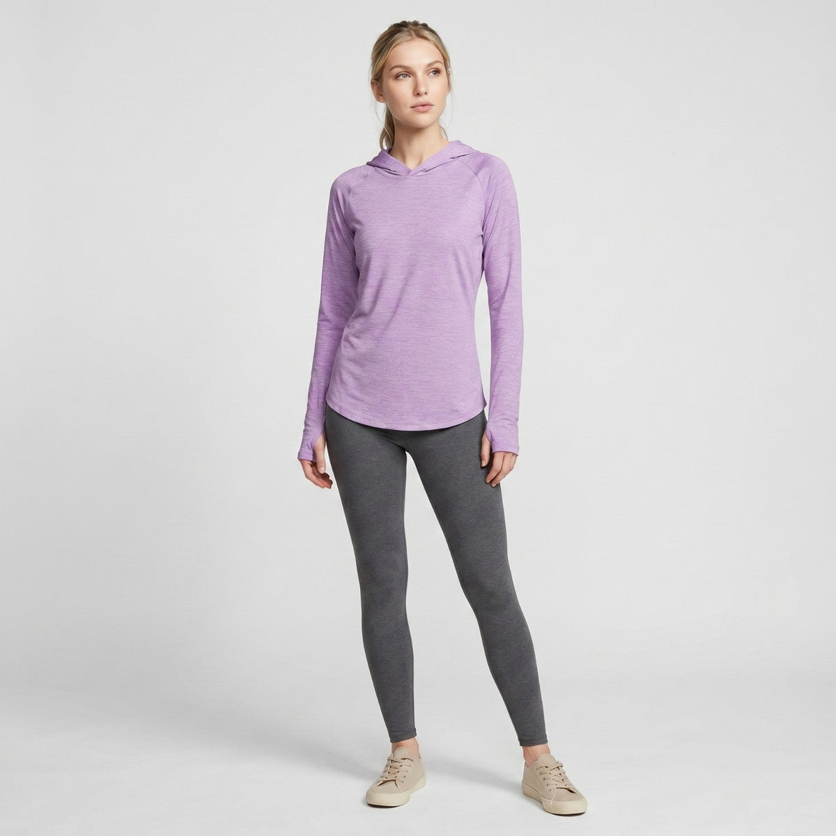 Damen Sonnenhoodie mittelschwer – UPF 50+ UV-Schutzoberteil mit Kapuze