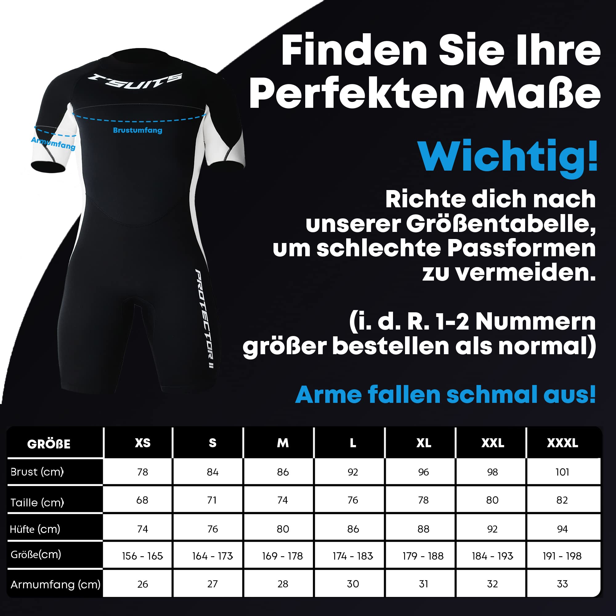 T´SUITS Neoprenanzug Herren [3mm, Shorty, Protector-I] | Tauchen, Schwimmen, Surfen, Kiten, Wasserski, Rafting - Jetzt Größe Wählen (XS, Herren Schwarz/Weiß)