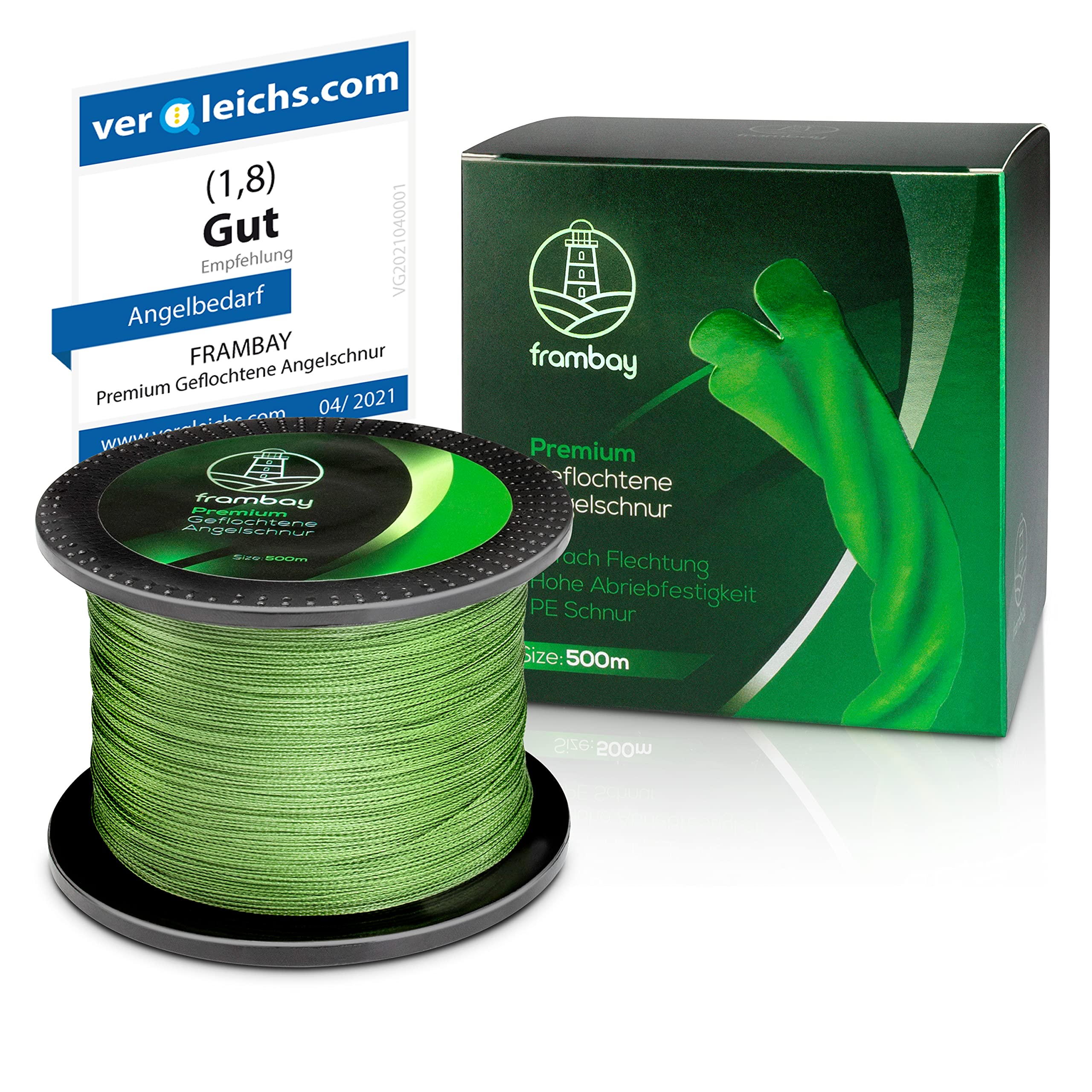 Frambay Geflochtene Angelschnur mit starker 4-Fach Flechtung I Angelschnur geflochten und flexibel I Fishing Line, Angelsehne, Angel Schnur - 150m (0,33mm)