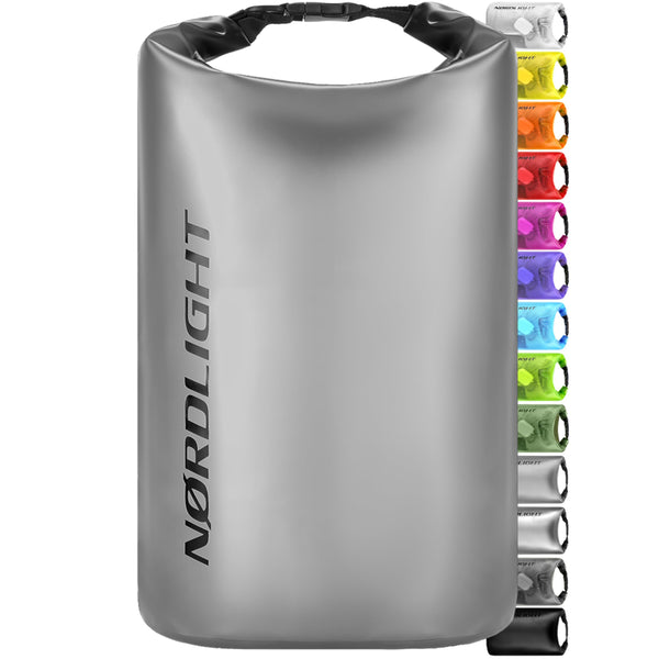 Nordlight Dry Bag 2L Wasserdichter Beutel - (Grau) Wasserdichter Packsack Mit Roll Top Verschluss Und Schultergurt | Schwimmen, Baden, Strand, Kanu, Stand Up Paddling, Tauchen