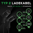 SPARK-E Typ 2 Ladekabel 11kW 5M für EV Elektroautos inkl. Tasche - Ladekabel E Auto - 16A3P Ladekabel Typ 2 - Ladekabel Elektroauto Typ 2 - Mode 3 Ladekabel Typ 2 - Ladekabel Typ 2 11kW - Wallbox