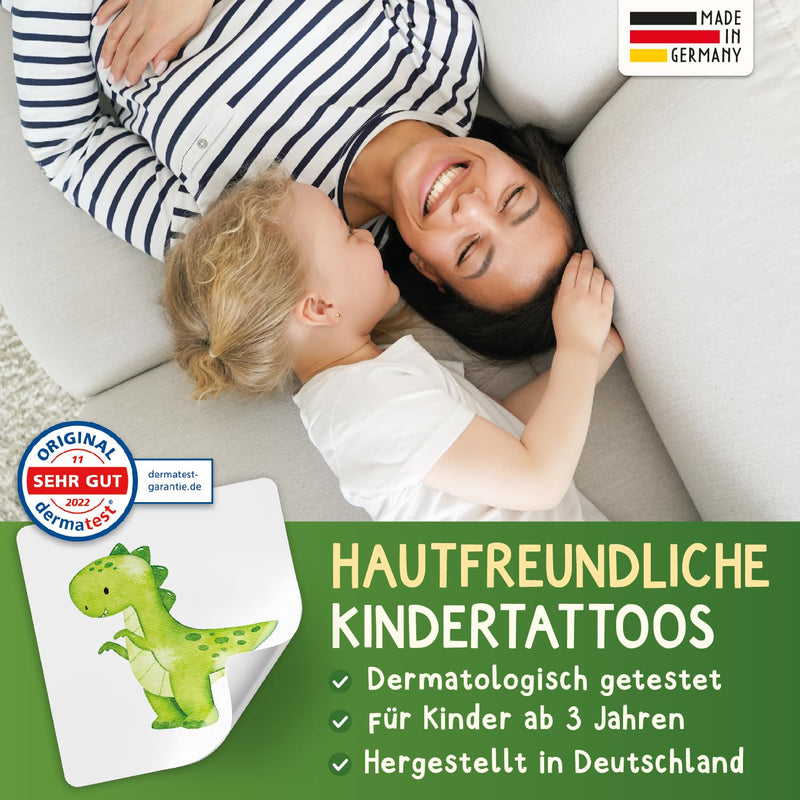 Famifidus 12x Einladungskarten Kindergeburtstag mit Kindertattoos I Einladungskarten Geburtstag in verschiedenen Motiven I Einladungskarten Kindergeburtstag Mädchen & Jungen (Einhörner)