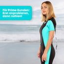 T´SUITS Neoprenanzug Damen [3mm, Shorty, Protector-I] | Tauchen, Schwimmen, Surfen, Kiten, Wasserski, Rafting - Jetzt Größe Wählen (L, Damen Aquamarine/Schwarz)