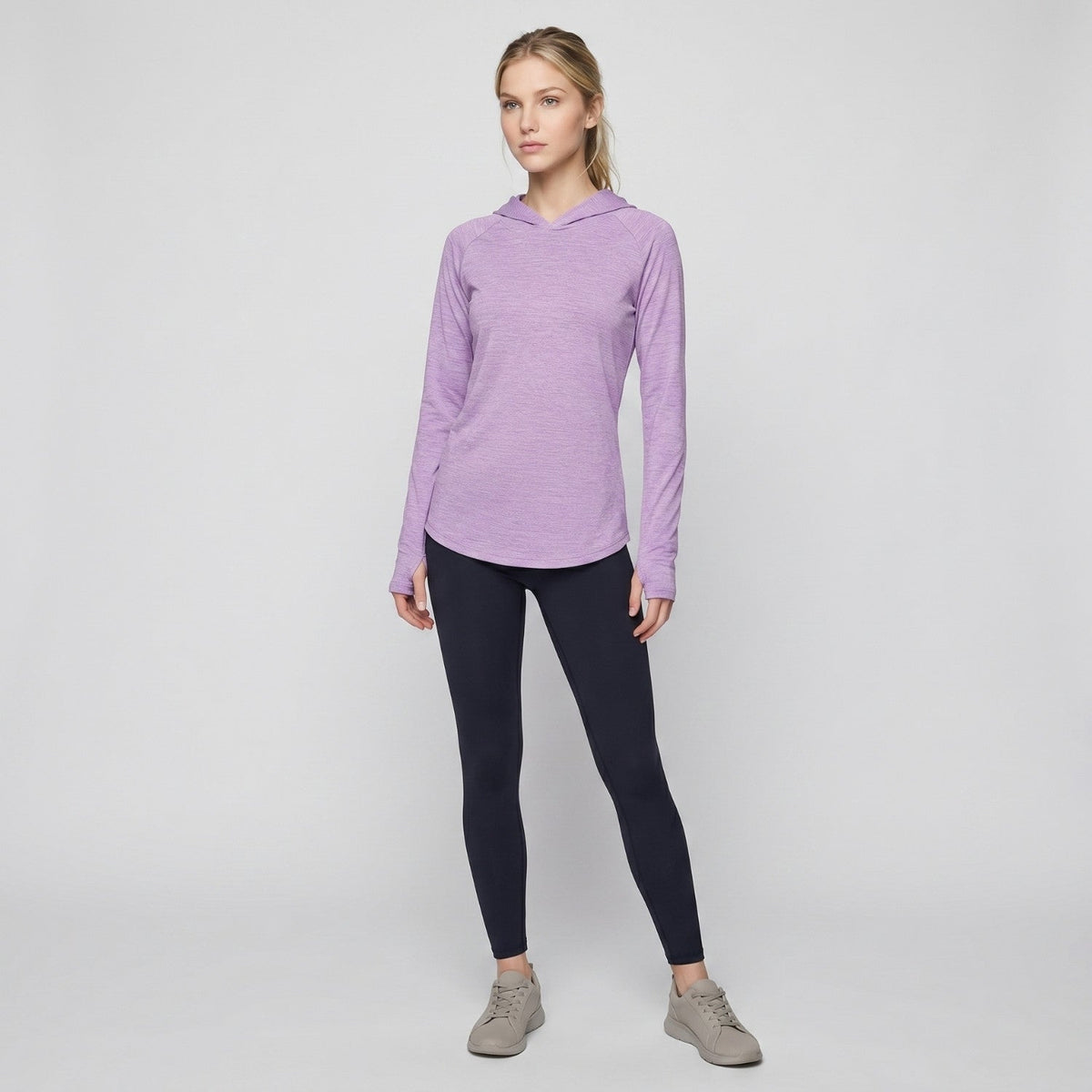 Damen Sonnenhoodie mittelschwer – UPF 50+ UV-Schutzoberteil mit Kapuze