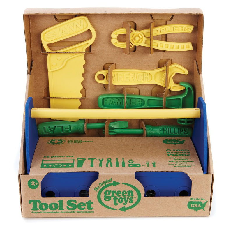 Green Toys TLSB-1019 - Werkzeug Set In, blauer Box