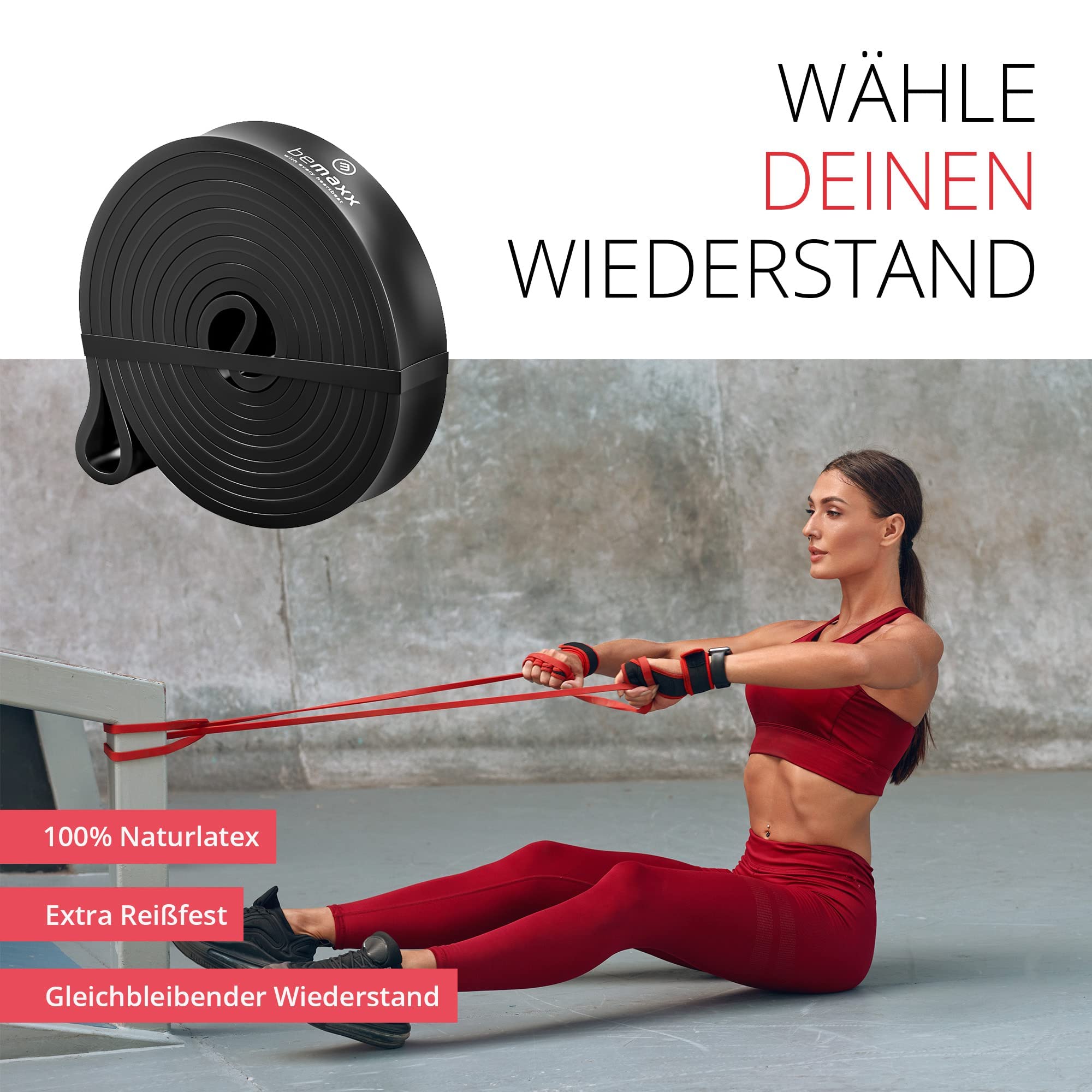 Fitnessband Pull Up Resistance Band, Klimmzughilfe + Trainings-eBook - DAS Klimmzug Widerstandsband | Home Gym Equipment: Sportband Pullup Dip Bar Klimmzugband, Calisthenics Bodybuilding Trainingsband