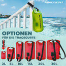 Nordlight Dry Bag 2L Wasserdichter Beutel - (Rot) Wasserdichter Packsack Mit Roll Top Verschluss Und Schultergurt | Schwimmen, Baden, Strand, Kanu, Stand Up Paddling, Tauchen