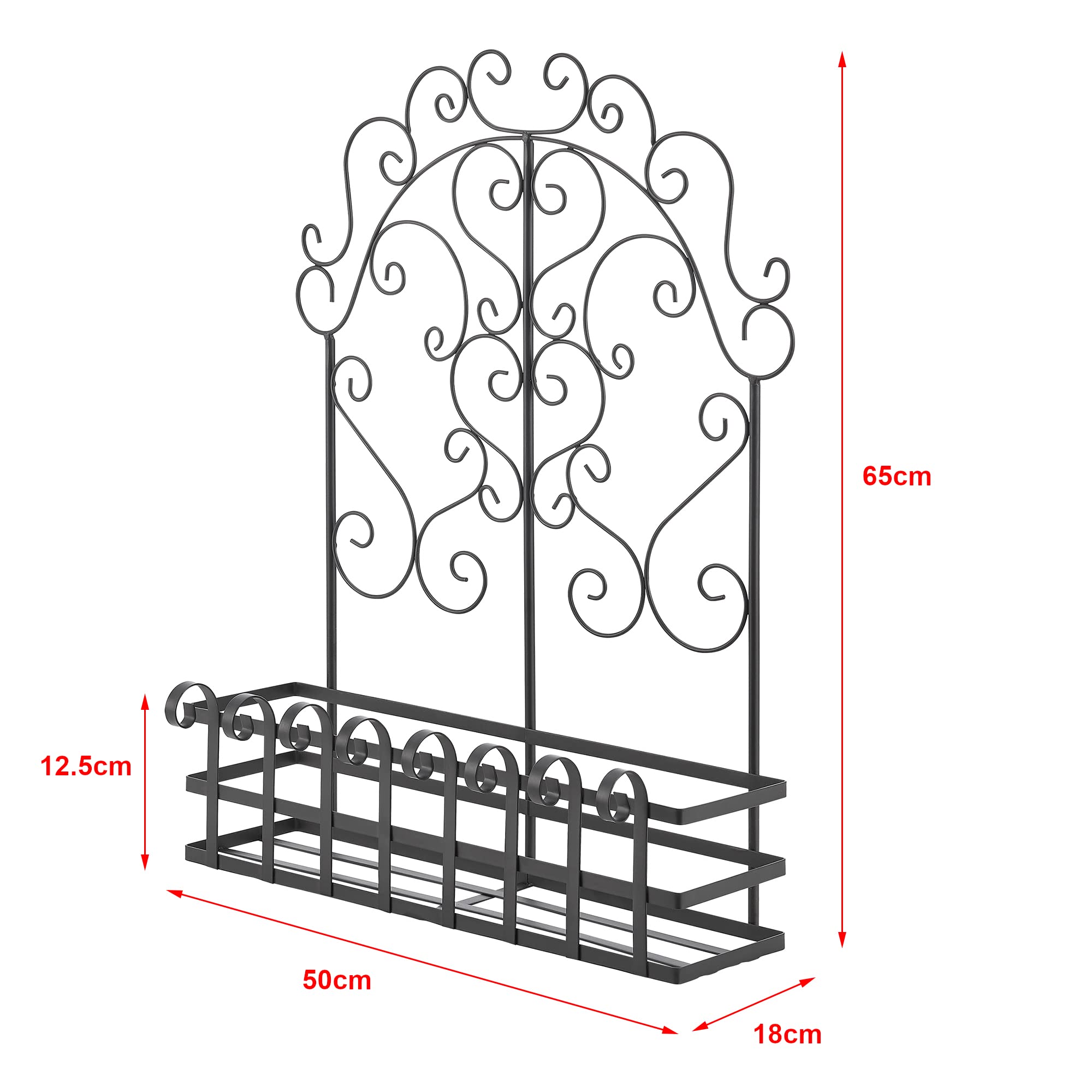 casa.pro Pflanzengestell Bjerkreim Blumenständer Blumentopfhalter Hängetopf für Außenbereich Balkon Metall Schwarz