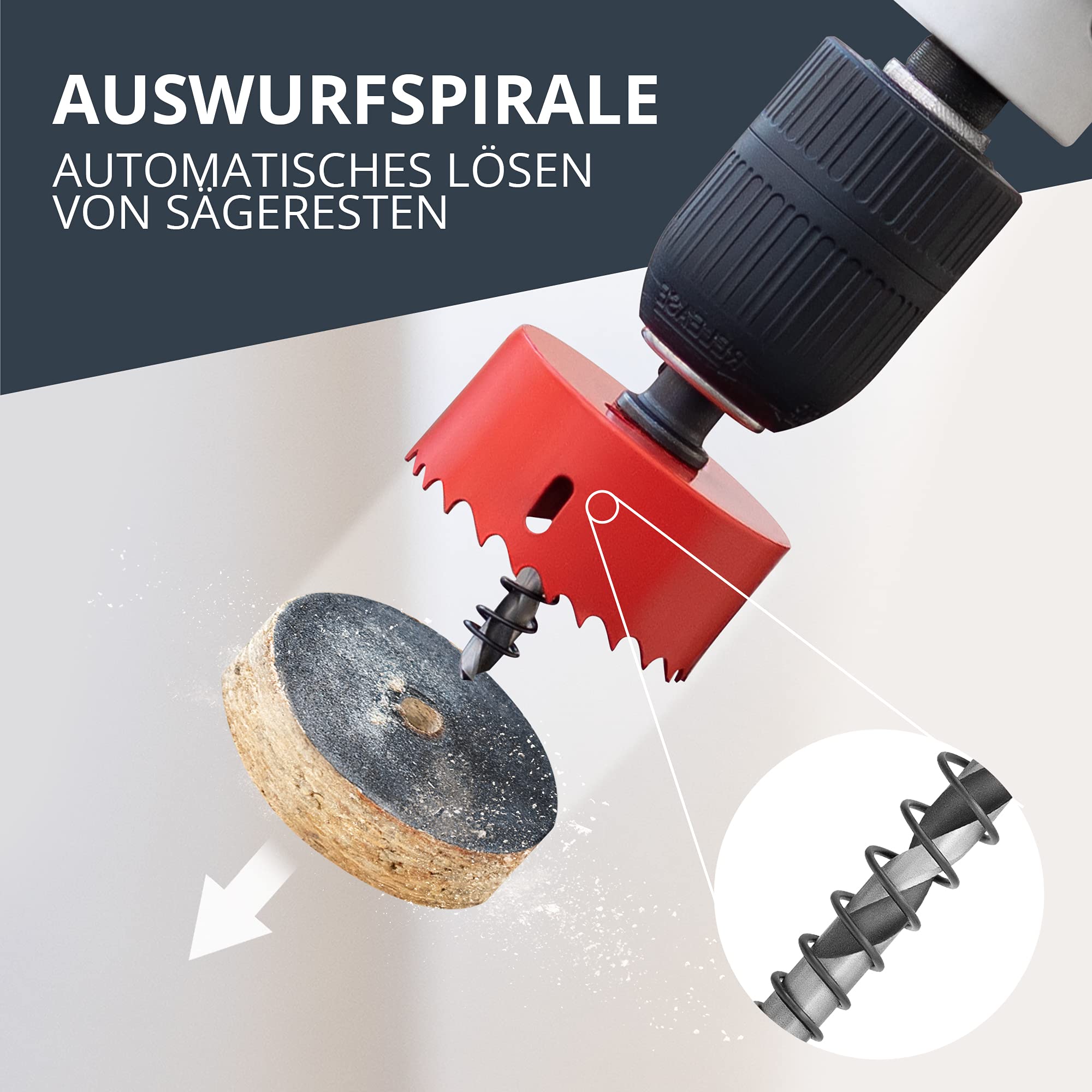 BAURIX® Bi-Metall-Lochsäge [59mm] I Ultimative Bohrkrone für Trockenbau, Holz, Steckdose I Bi-Metall Lochbohrer für Metall, Holz, PVC und Kunststoffe