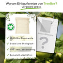 TreeBox Wiederverwendbare Obst- und Gemüsebeutel aus Baumwolle - 3er Set - Mit Gewichtsangabe und Feld für Etiketten - Umweltfreundliche Einkaufsnetze