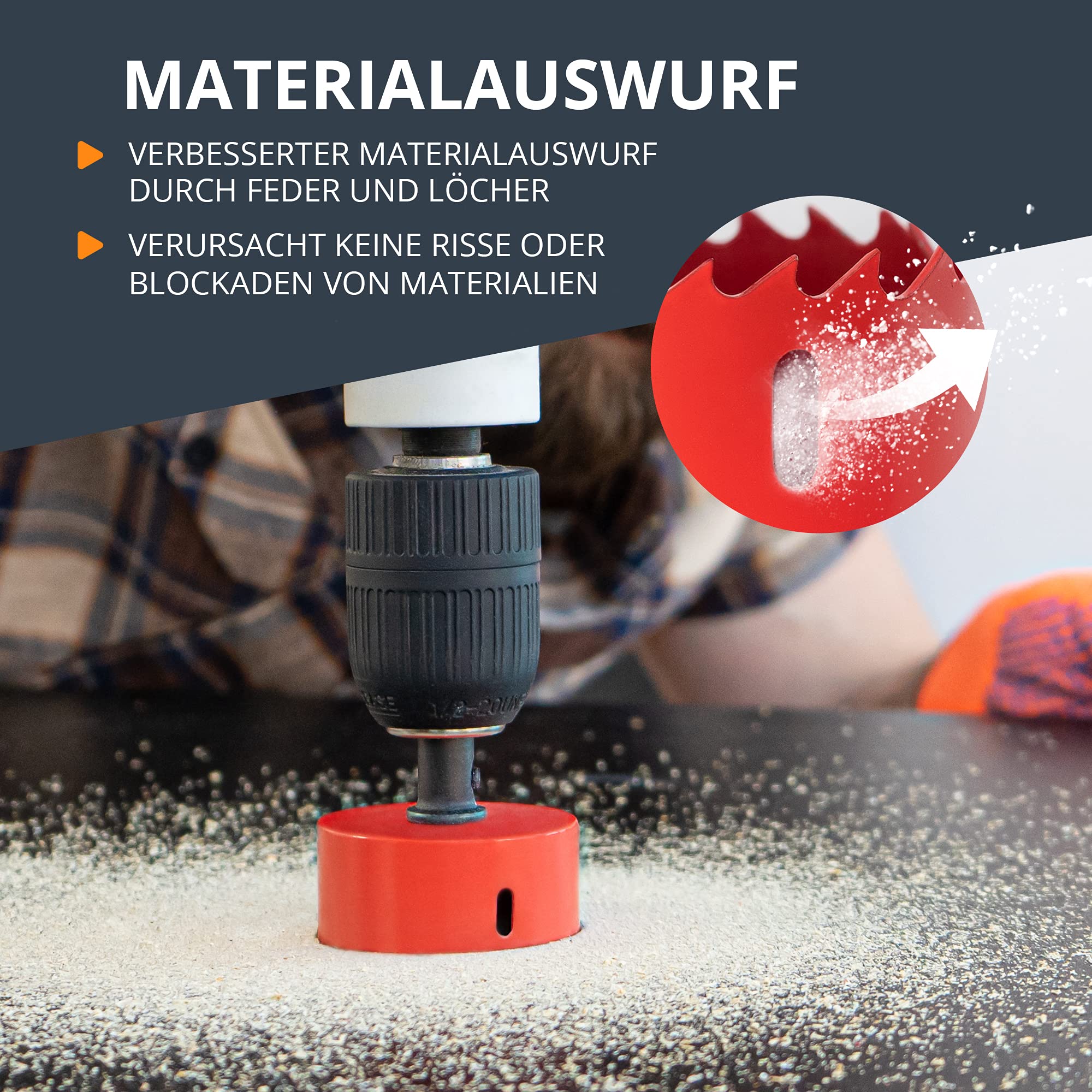 BAURIX® Bi-Metall-Lochsäge [59mm] I Ultimative Bohrkrone für Trockenbau, Holz, Steckdose I Bi-Metall Lochbohrer für Metall, Holz, PVC und Kunststoffe